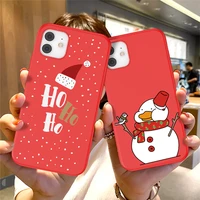 cartoon christmas elk phone case for iphone 13 12 pro max 12 13 mini 11 pro max cute snowman pattern soft silicone back cover