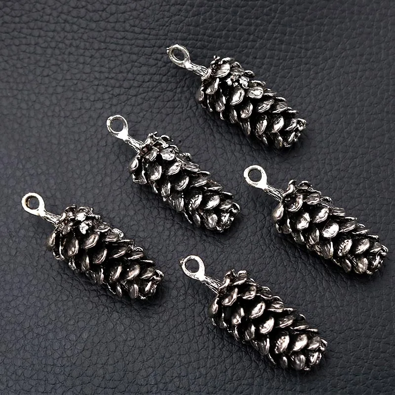 2 шт./лот посеребренный Pinecone очаровательные металлические подвески DIY ожерелья