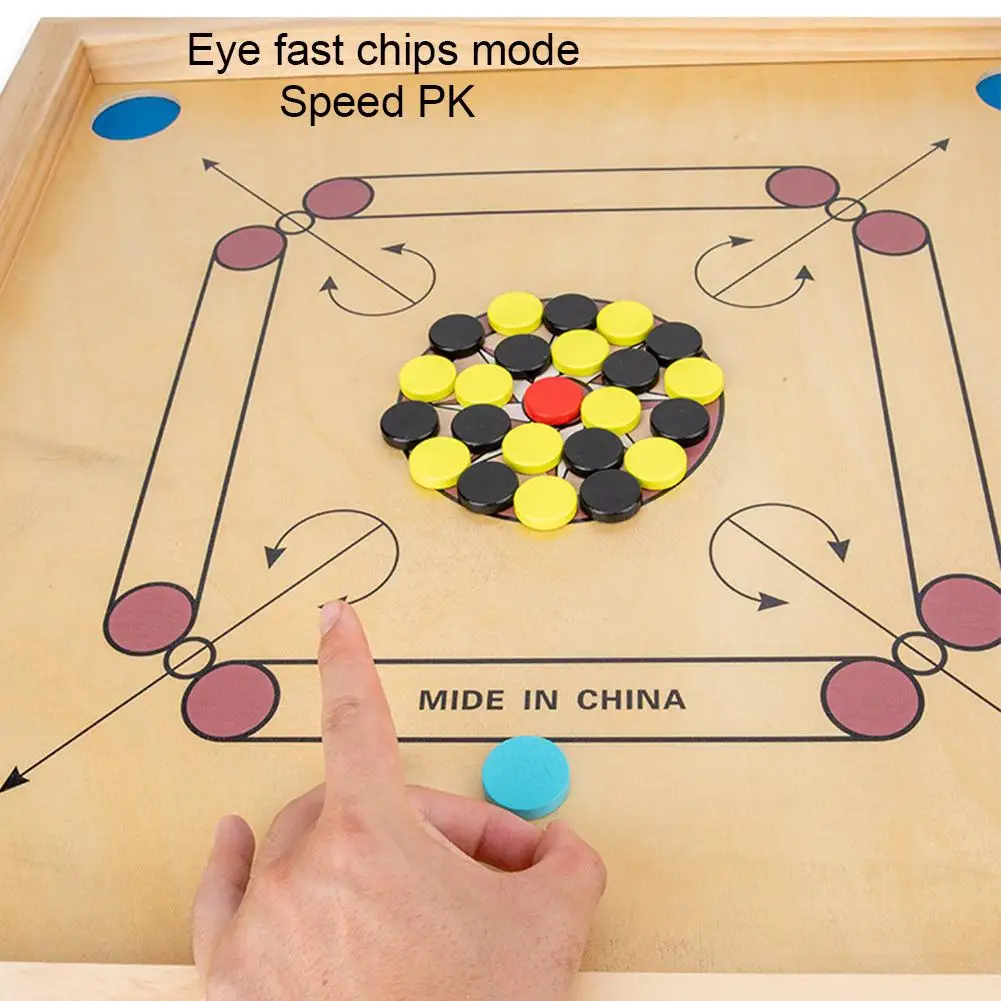 Carrom настольная игра доска круглая без заусенцев деревянная пазл для двух игроков