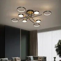 Modern LED Ceilling Lighting diy hanging lamp For Living Room Bedroom New Lamp Gold Frame Aluminum Indoor Fixture Light Lustres
