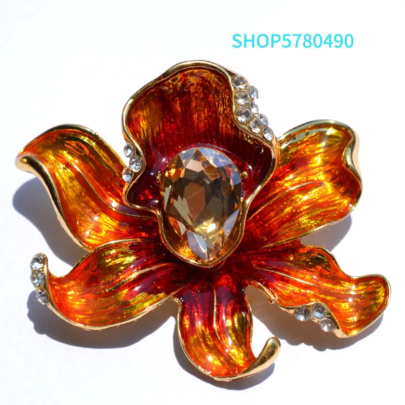 Женская брошь в форме цветка элегантная булавка с кристаллами Стразы для