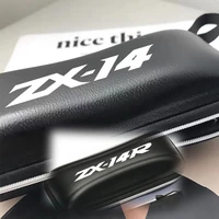 for kawasaki ninja zx14r zx 14r zx14 zzr motorcycle accessories black leather printing logo glasses case sunglasses case box