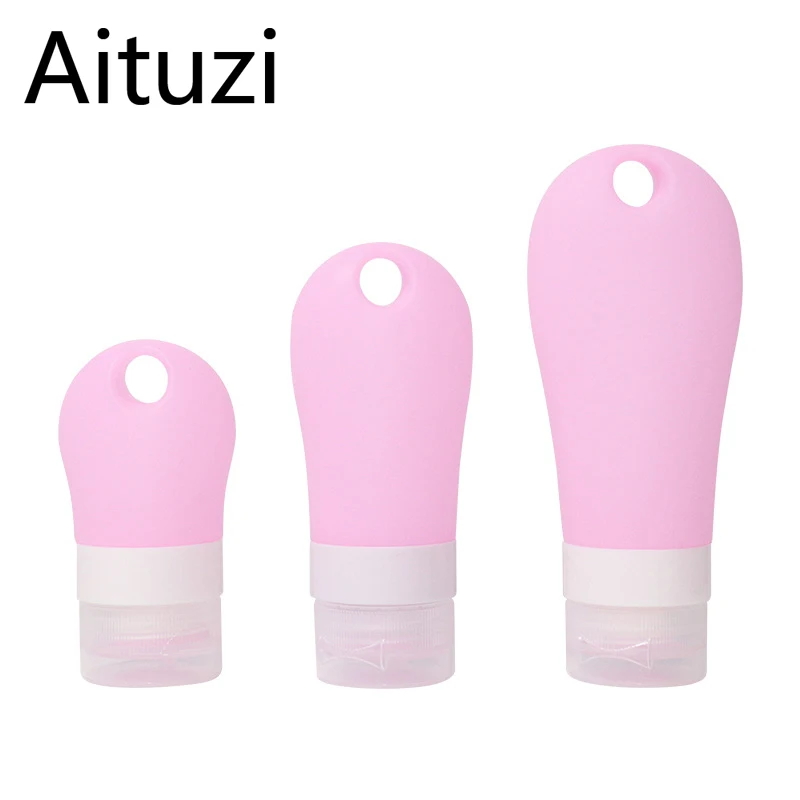 

Силиконовые бутылки Aituzi для путешествий, 38/60/90 мл, пустые дорожные емкости для отжима, герметичные многоразовые шампунь, кондиционер, лосьон