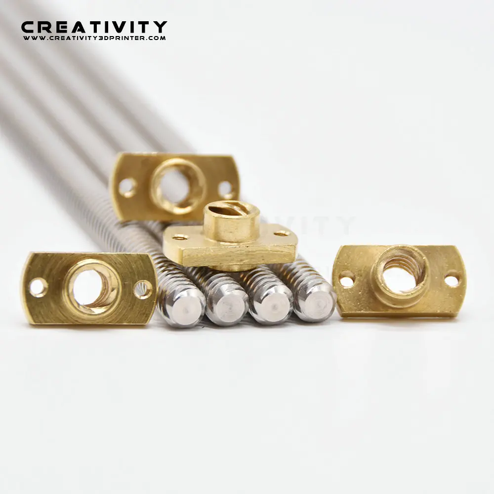3d printer parts 2pcs lead 8mm 365mm ender 3 z axis rod lead screwlead screw brass nut for ender 3 creality 3d printer free global shipping