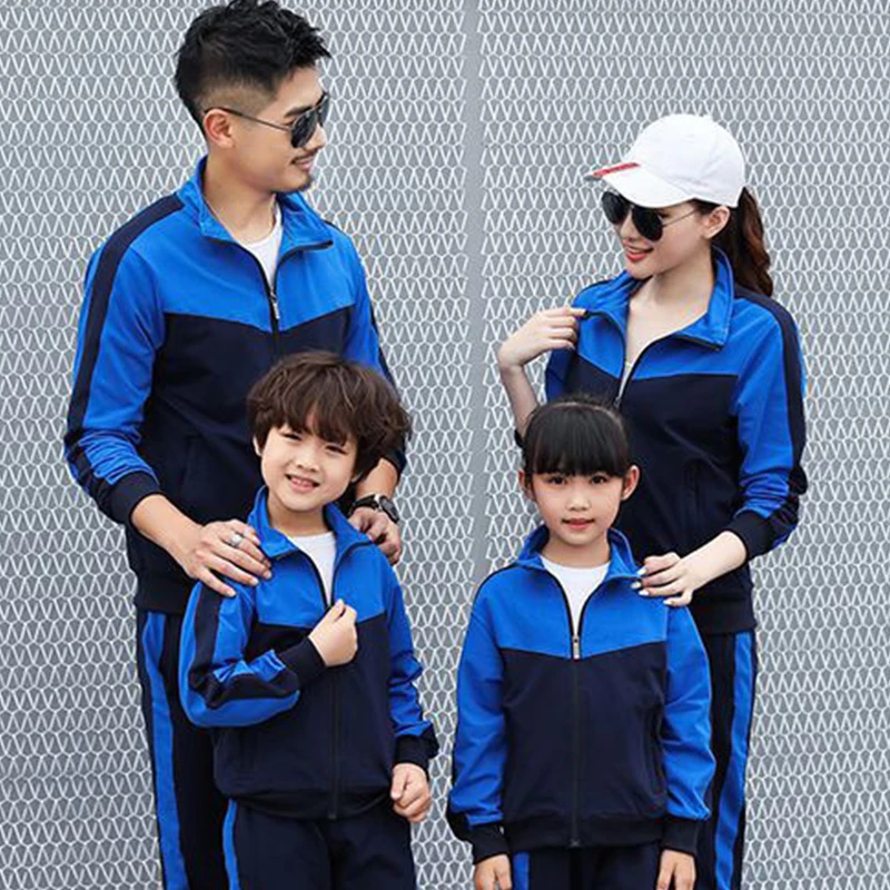 

KE spring and autumn cotton sportswear suits family cotton high school uniforms tracksuit women sports suit women sports set men
