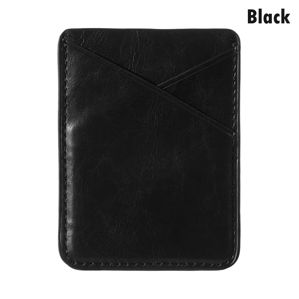Style 2 - black Клейкая наклейка, карман для мобильного телефона, кожаный держатель для карт, Кредитная ID карта, мобильный телефон, задний карман, кошелек, чехол, наклейка, s сумка, чехол - Цвет: Style 2 - black