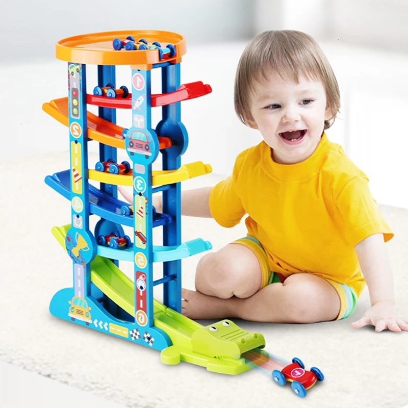 7 слойная гоночная трасса с 6 Мини инерционными машинками раздвижные игрушки для