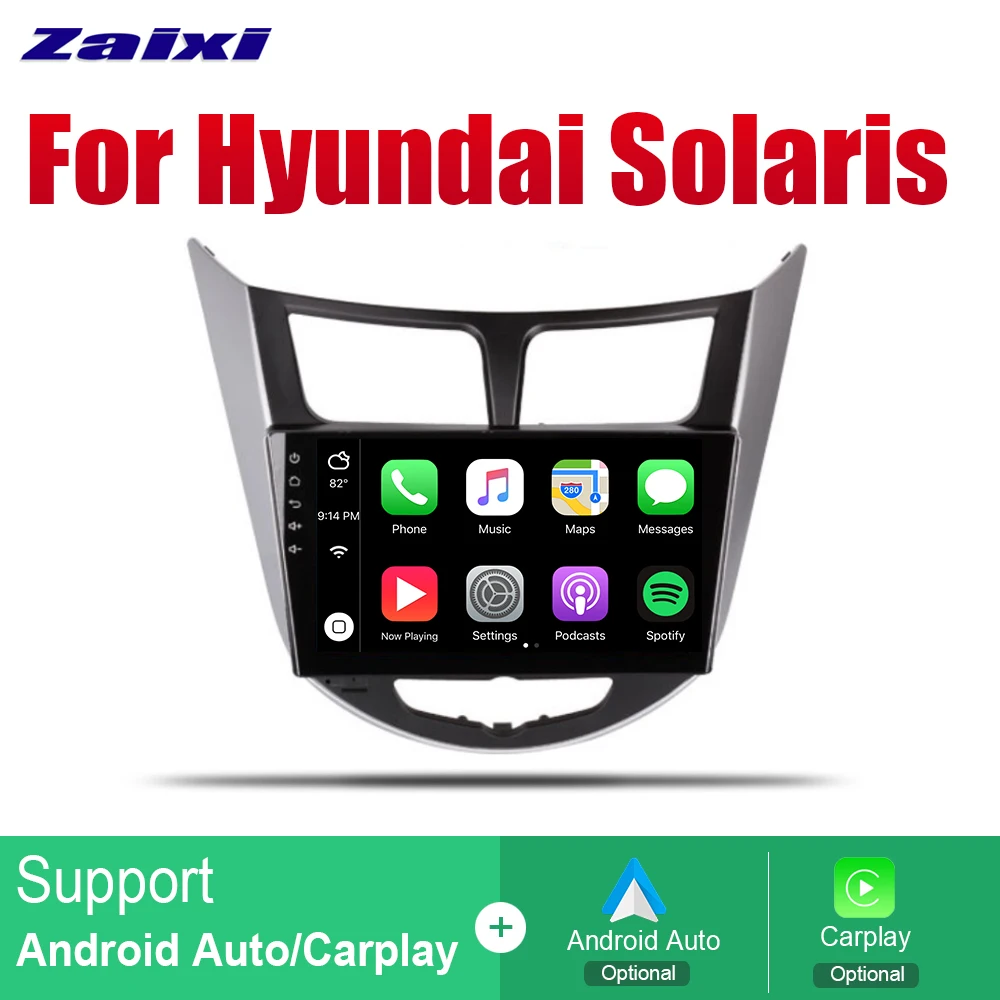 Автомагнитола на Android с GPS-навигацией для Hyundai Solaris 2011-2018 мультимедийная система