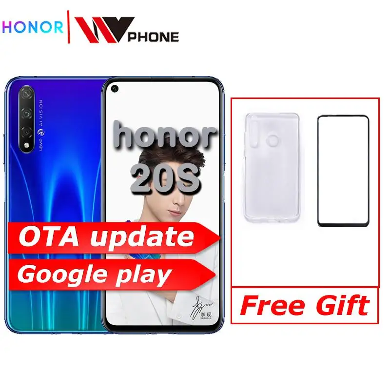 Honor 20 s Honor 20 s смартфон Kirin 810, Восьмиядерный, 6,26 дюймов, полный экран, 48 МП, три камеры, 3750 мАч, GPU Turbo, мобильный телефон
