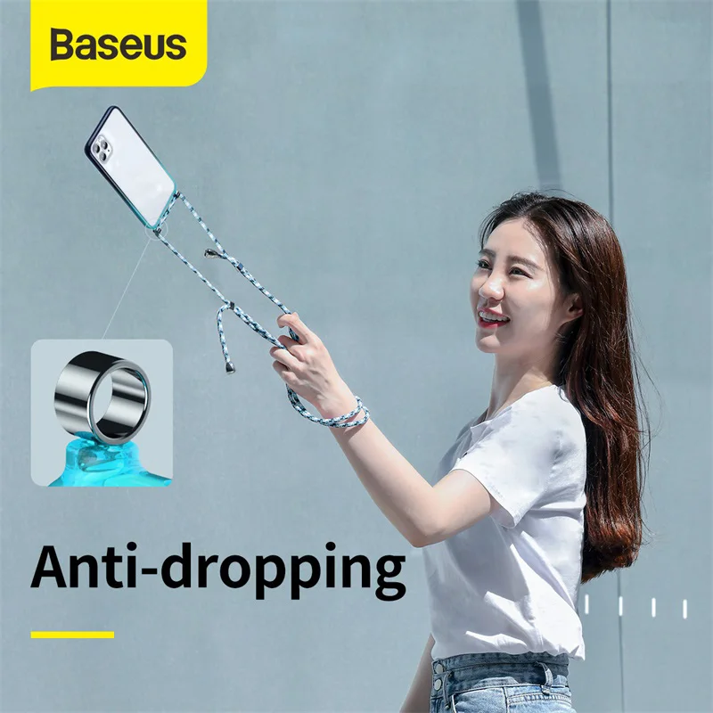 Роскошный прозрачный чехол Baseus для телефона с ремешком через плечо iPhone серии 11