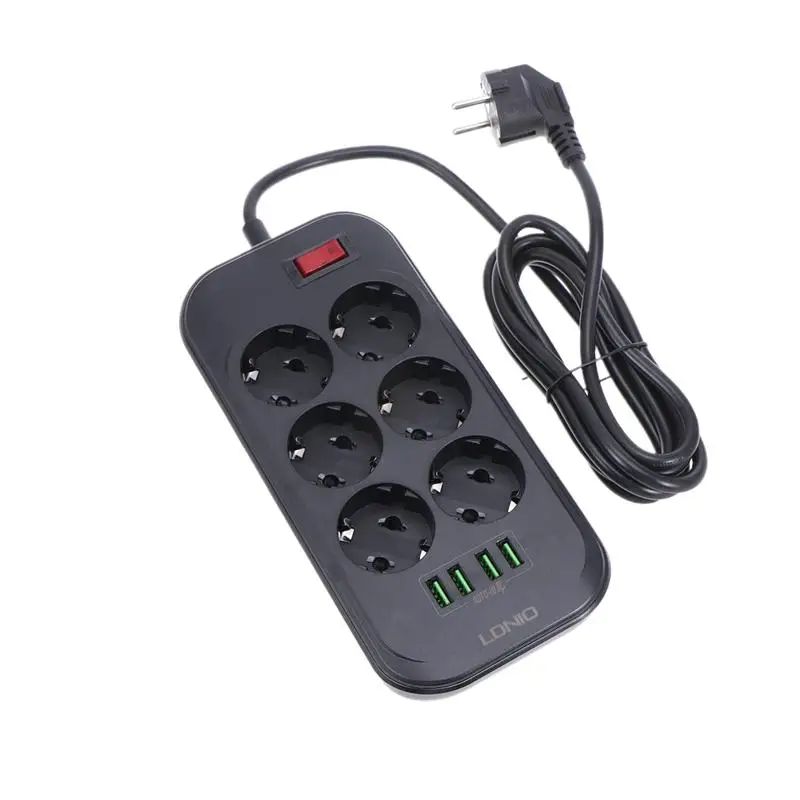 Умный удлинитель с 6 розетками и 4 USB портами|Вилки розеткой| |