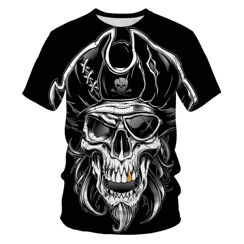 

Oversized T-shirt for Men Fashion Summer T-Shirt Men's 2020 3D Skull Printing Breathable Streetwear Splicing Printing T-shirts