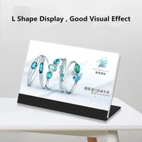 83x65mm l shape acrylic sign holder aluminum base acrylic picture frame table price label paper holder stand