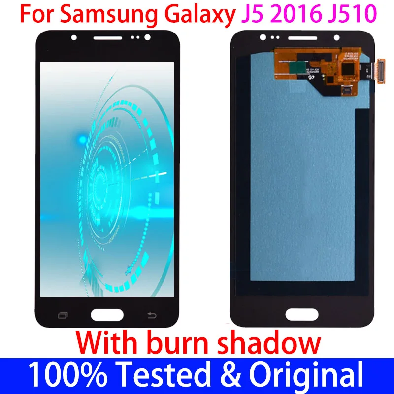 

Оригинальный сенсорный ЖК-экран с дигитайзером для Samsung Galaxy J5 2016 J510, AMOLED дисплей в сборе, сменная рамка
