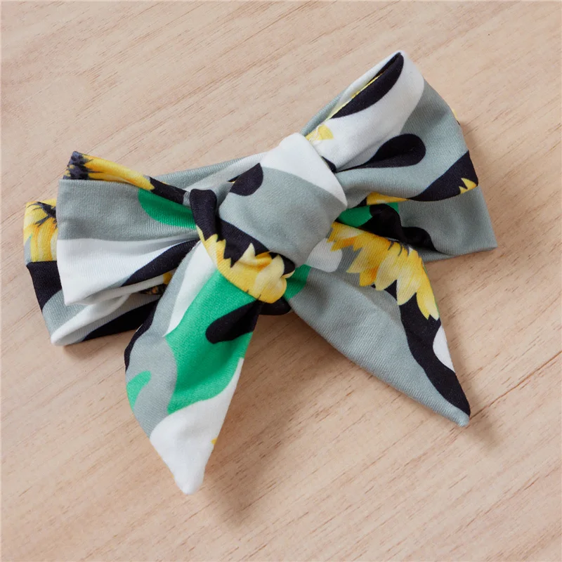 

0-12Month 3Pcs Newborn Infant Girls Cotton Suit Sets,Baby Girl Letter Print Long Sleeve Romper+Sunflower Print Trousers+Headband