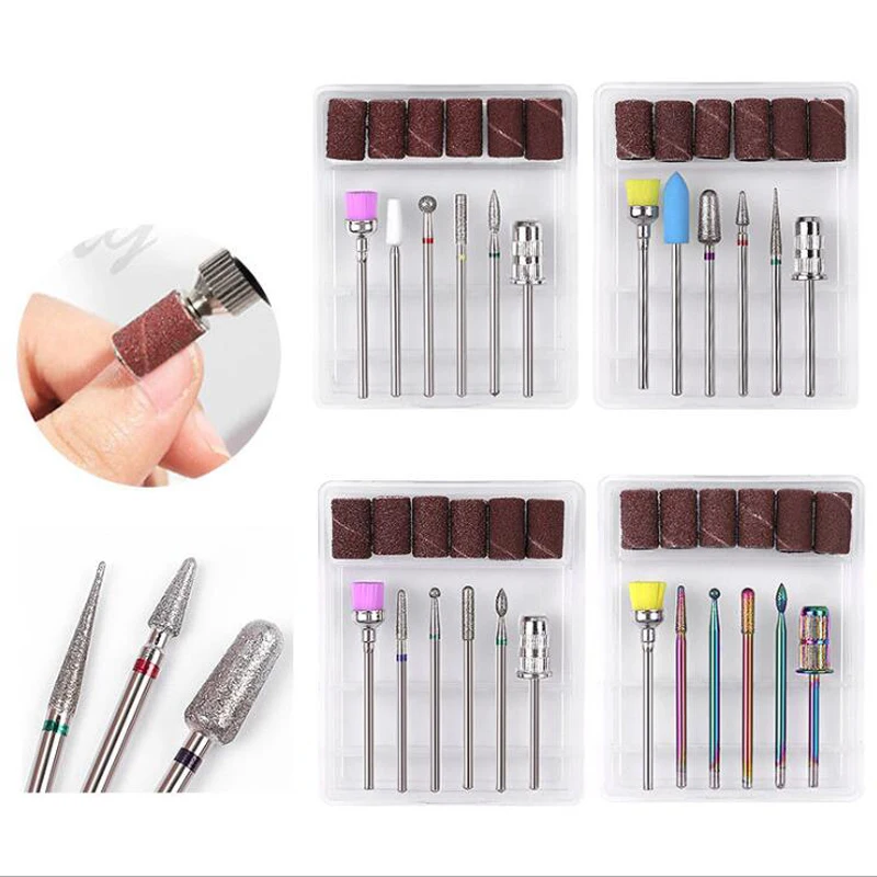 Набор сверл для дизайна ногтей из вольфрамового сплава наборы шлифовальные