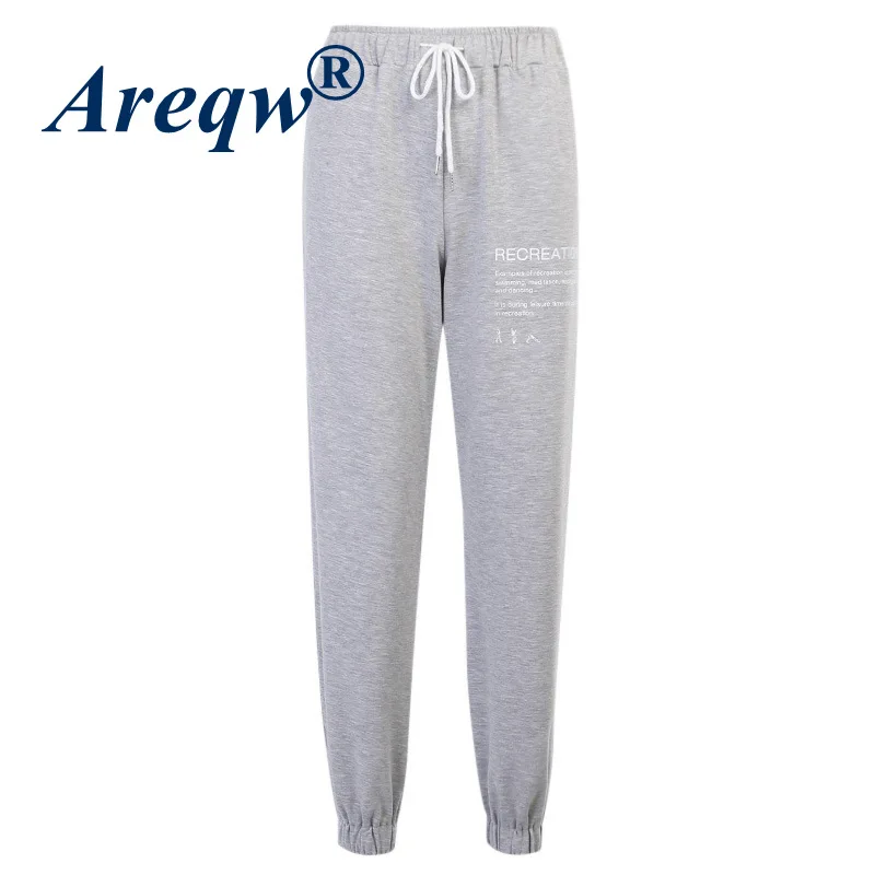 

2021 Spring and Autumn New Printed Sweatpants Sexy Elastic Lace-up Letter Printed Sweatpants Pants