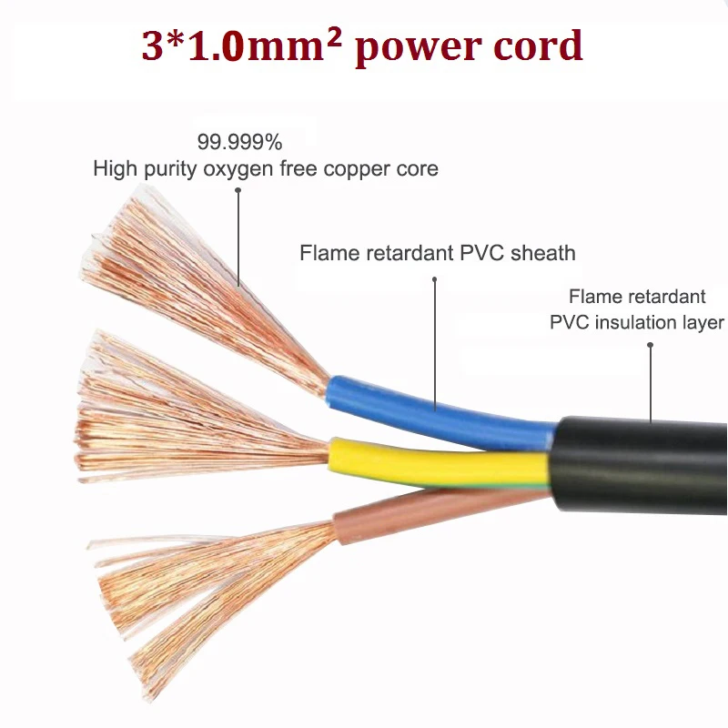 Шнур адаптера питания Европейского образца 2 контакта штекер-гнездо 2500 Вт |