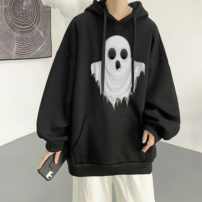 

Толстовка мужская с принтом призрака, Модный пуловер унисекс для пар, свитшот на Хэллоуин, уличная одежда, одежда для отдыха, зима