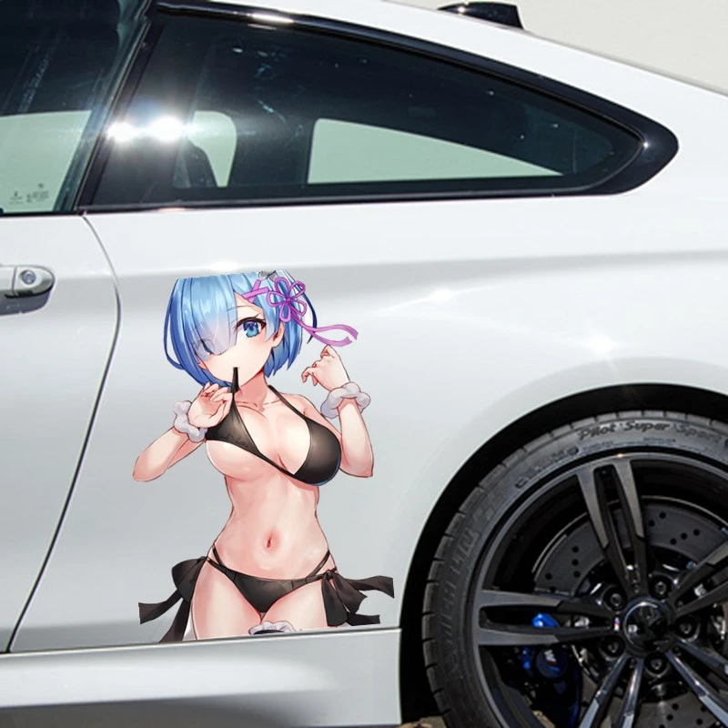 

Fuzhen Boutique Decals Exterior Accessories Anime Cute Girl Car Sticker Rem Re Zero Car Body Window Motorcycle Decal