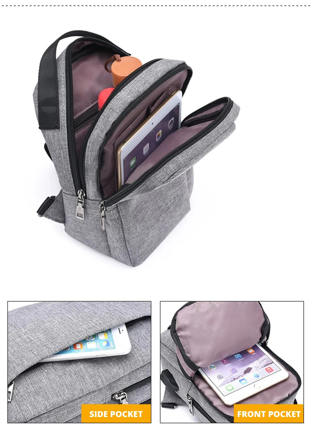 Модная повседневная сумка на грудь с защитой от кражи, нейлоновая Водонепроницаемая мужская сумка на плечо с usb зарядным портом, сумка для денег, нагрудная сумка