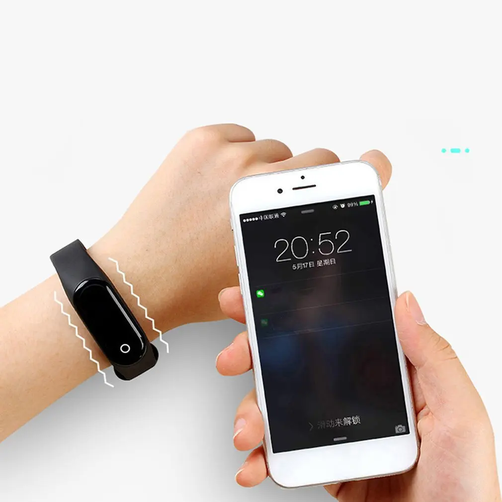 Водонепроницаемый шагомер умный Браслет M4 напоминание о сообщении мониторинг