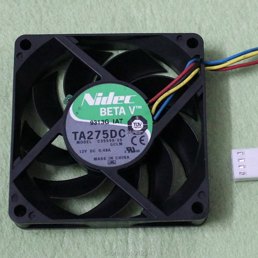 B165 Nidec TA275DC бета-v 7015 70 мм x 15 PWM охлаждающий вентилятор DC 12V 0.48A 4 провода 4Pin разъем |