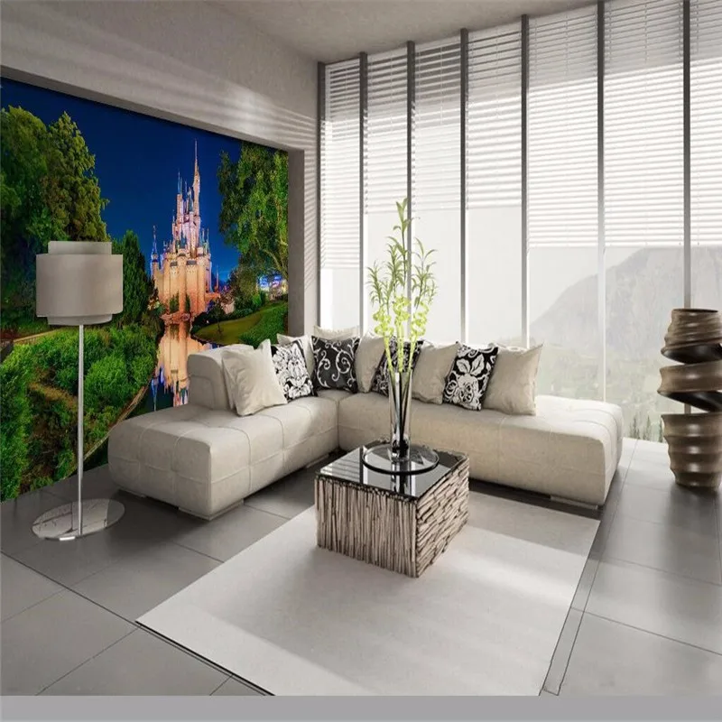 Настенная 3d картина BEIBEHANG Декор фон для фотографий современный замок ночная