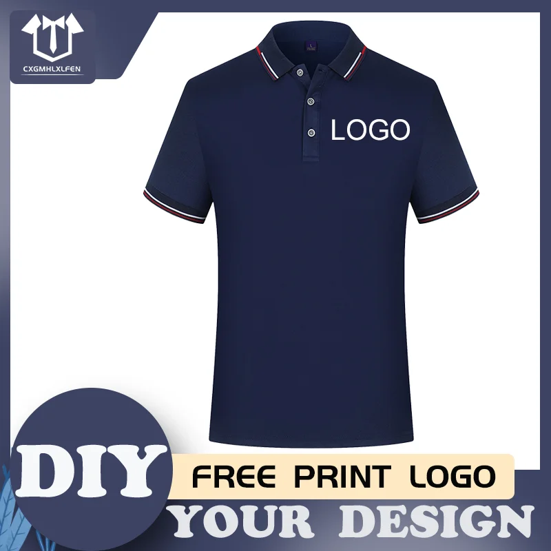 Diy Design Custom Logo Printing Brand Text Or Picture Adult Polo Shirt All-match Business Shirt Casual Office Work Clothes