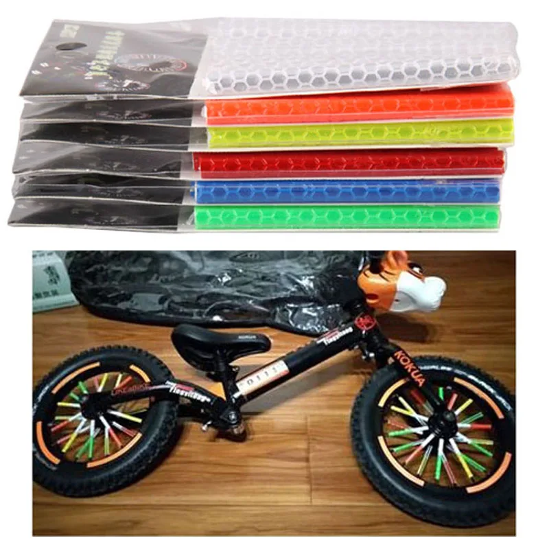 12 шт./лот светоотражающая лента для велосипеда наклейки горного обода колеса