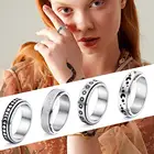 Новинка, модное женское кольцо-Спиннер из титановой стали, женские стальные кольца-Спиннер от солнца, Луны, звезды, круглые кольца, Женские Ювелирные изделия
