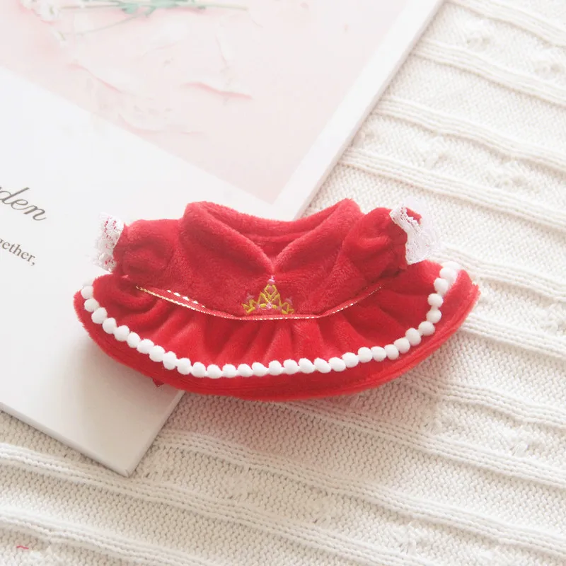 

20cm Star Idol Doll's Red Hat Cape Red Dress Red Cotton Shoes Suit 20cm Star Idol Doll's Clothes Accessories(without Doll)