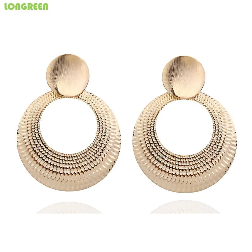 Style 1 Metal Simple Stylish Geometric Round Unique Earrings For Women Girl Gifts Stainless Steel Earrings Set De Aretes Orecchini Donna - Окраска металла: Style 1
