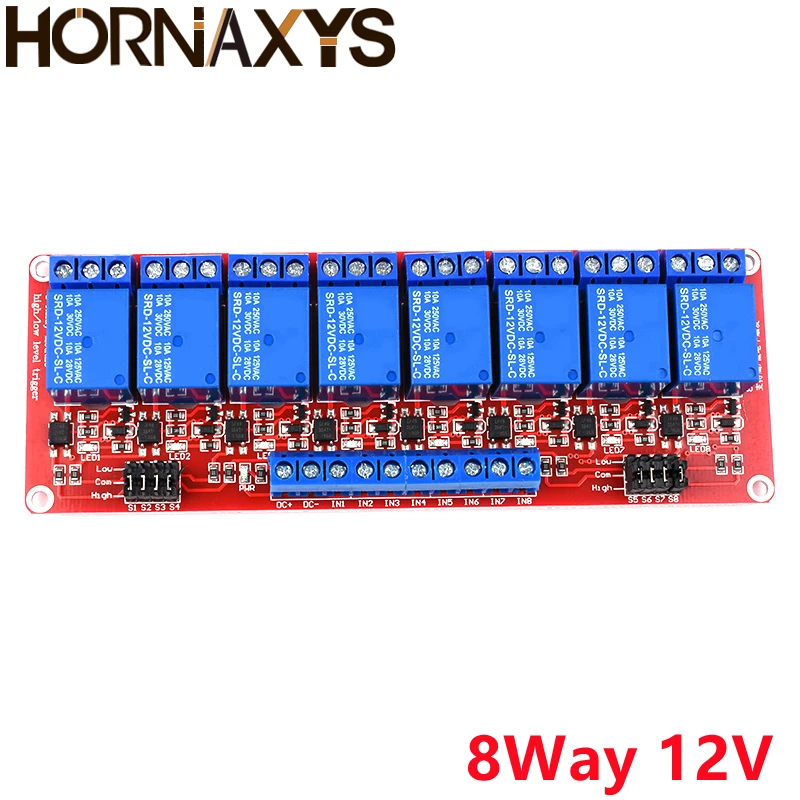 Плата релейного модуля 1 шт./8 каналов 5 В 12 24 экран со стандартным триггером