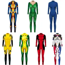X-MEN Raven Darkholme Mystique Cosplay Costume 3D Print Cheap Xmen Superhero Halloween Zentai Suit for Adults