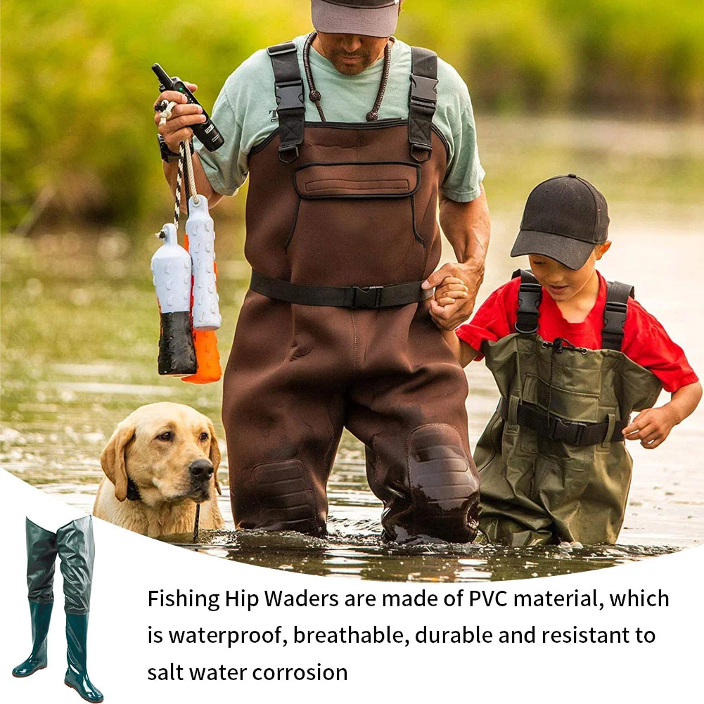 

Fisherman's Boots, Hips, Water Pants, Antiskid, Waterproof, Pvc, Buckle, Breathable