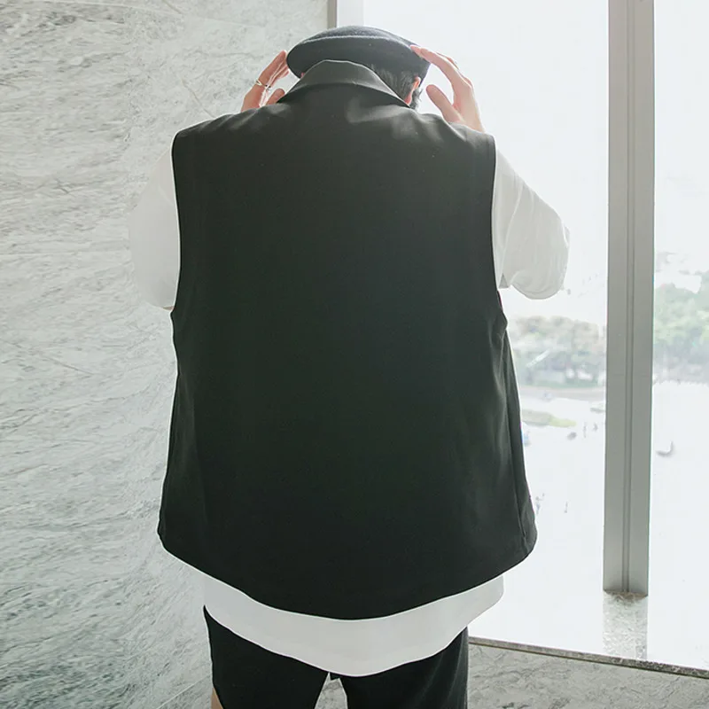 

IEFB Men's Summer Lightweight Sleeveless Suit Collar Vest Men's Casual Loose Oversize Blazer Waistcoat For Male 2021 New 9Y6702