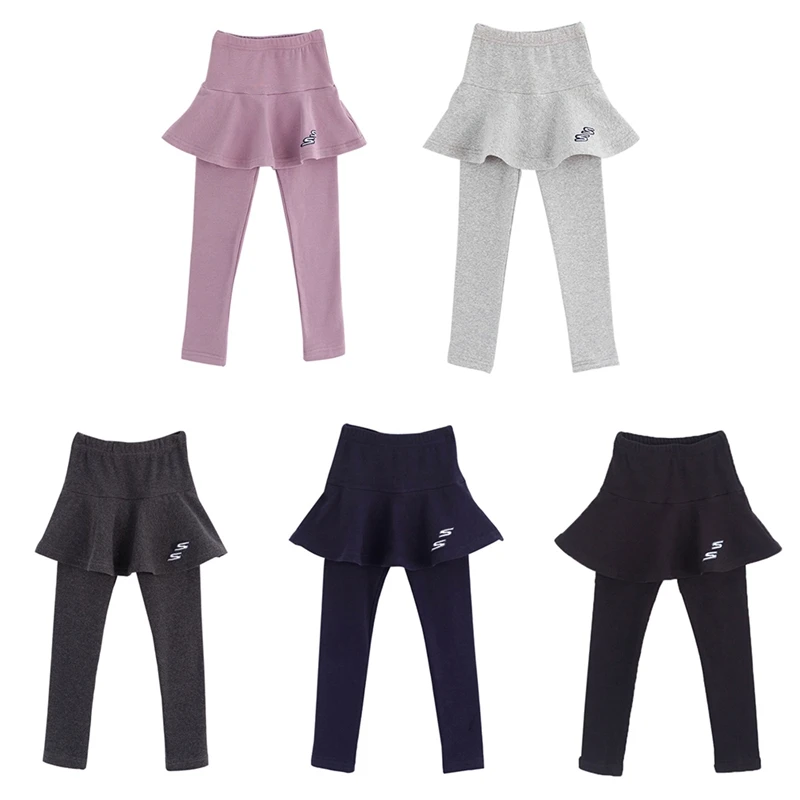 Леггинсы для девочек Юбка-брюки Зимние теплые леггинсы маленьких Детская юбка с