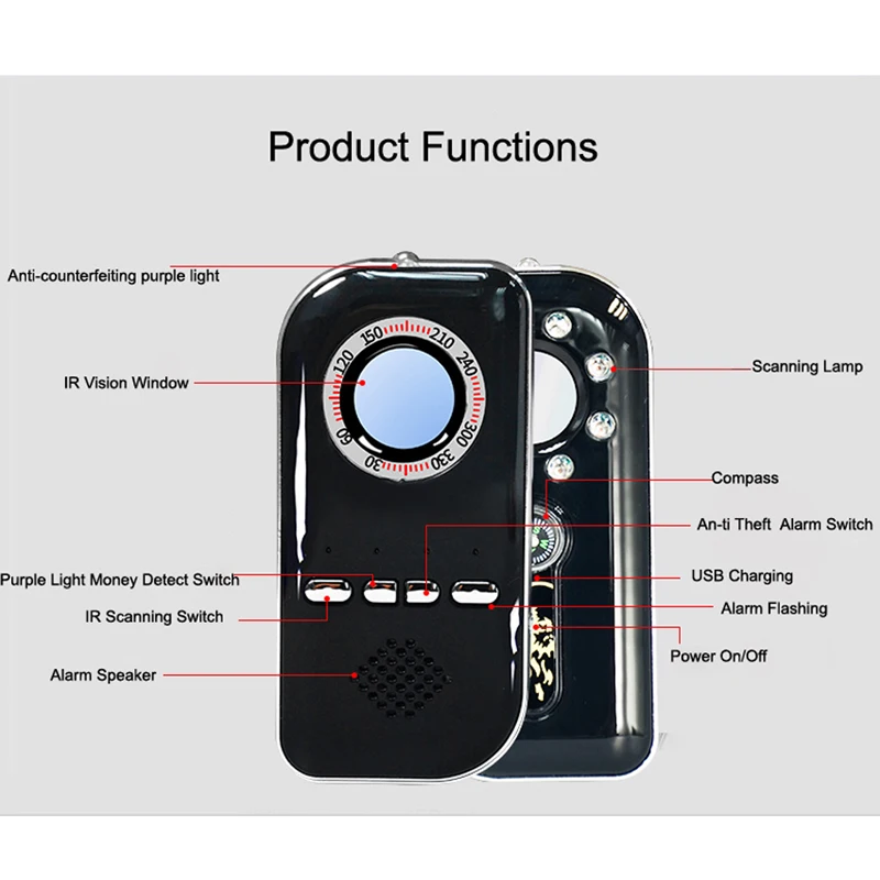 K300 ИК детектор с анти камерой фиолетовый свет денег An ti потери звук и вибрация