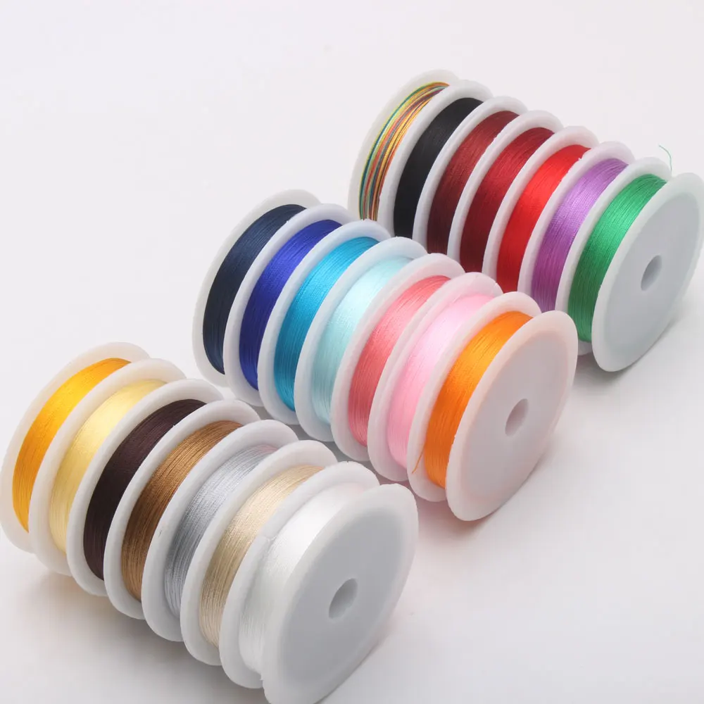 1roll/lot 0.3/0.5/0.7/1.0MM Mixed multicolor options Nylon Thread line/wire/rope choker earrings Bracelet necklace jewelry makin