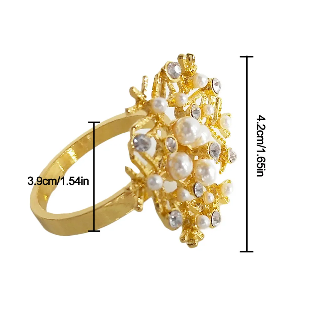 Ресторанная металлическая для салфеток Пряжка жемчуг стразы Снежинка Салфетка