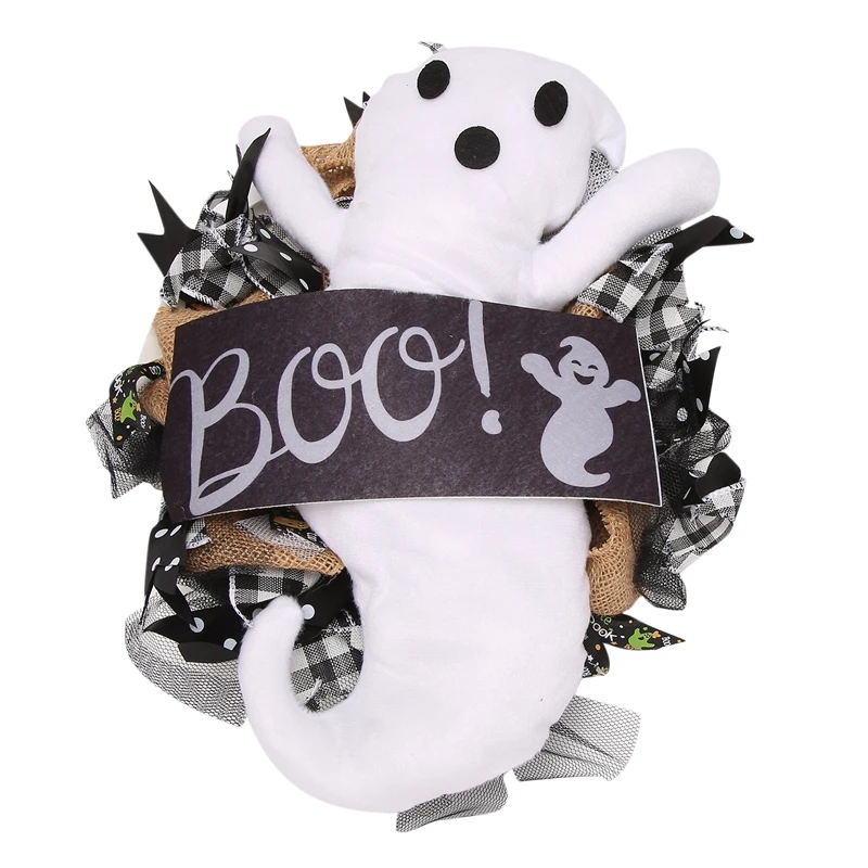 

Wreath Door Hanging Decoration Classic Halloween Decor Ghost Wreath Door Wreath Toy Happy Party Home Festival Supplies