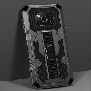 for xiaomi pocophone poco x3 nfc case slim armor stand holder back cover for mi poco x3 pro pocox3 gt shockproof bracket fundas free global shipping