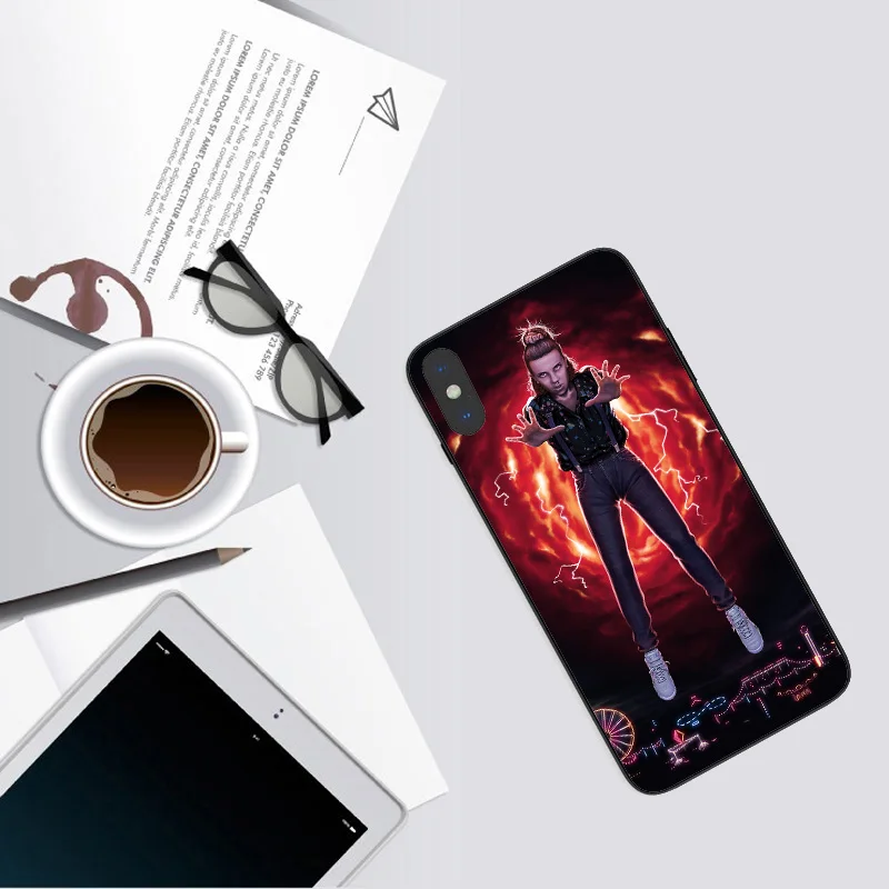Чехол для телефона Stranger things season 3 мягкий черный чехол из ТПУ iPhone 11 11PRO MAX X 5 6 SPlus 7 8 Plus