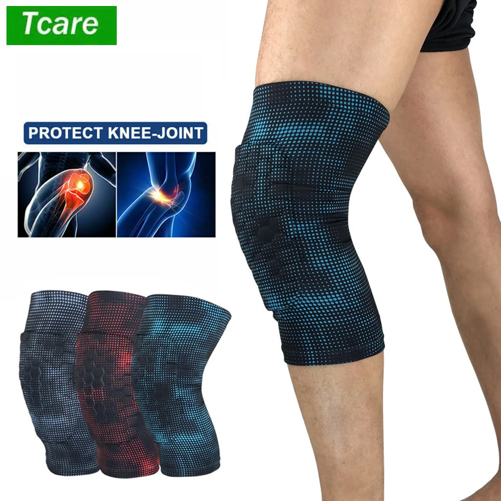 

Tcare 1Pcs Crash-proof Knee Support Brace Pads, Breathable Short Shockproof Honeycomb Football Volleyball Knee Leg Brace Padded