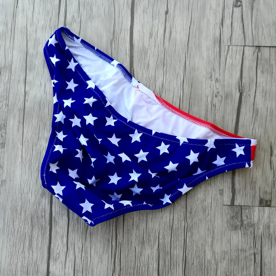 Купальник с флагом женские плавки бикини американские красные полосатые синие