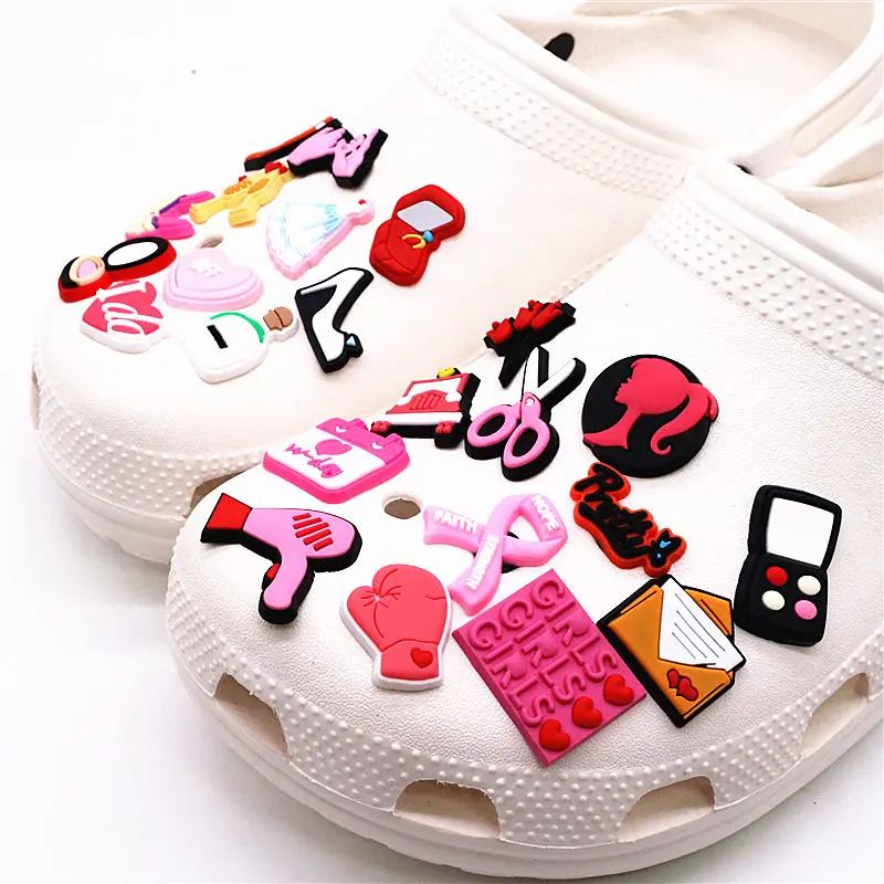23 Kinds of Fashion Sweet Style Shoe Charms Accessories Cute Girl Series PVC Shoe Decoration for Croc jibz Kids Party X-mas Gift