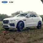 Внедорожник WELLY 1:24 JAGUAR F-Pace, спортивный автомобиль белого цвета, модель автомобиля из сплава, поделки, украшение, коллекция игрушек, инструменты, подарок