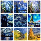 Алмазная Живопись Ван Гога, звездное небо, башня, мост, пейзаж для взрослых, абстрактная вышивка ручной работы, мозаика сделай сам, украшение для дома