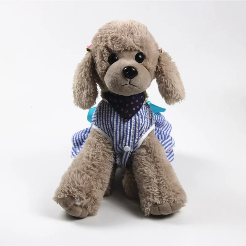 

New Summer Cute Bow Stripe Dog Skirt Cupcake Dress Durable Comfortable Puppy Dog Accessory Dog Dress Princess Dress Pet Dress